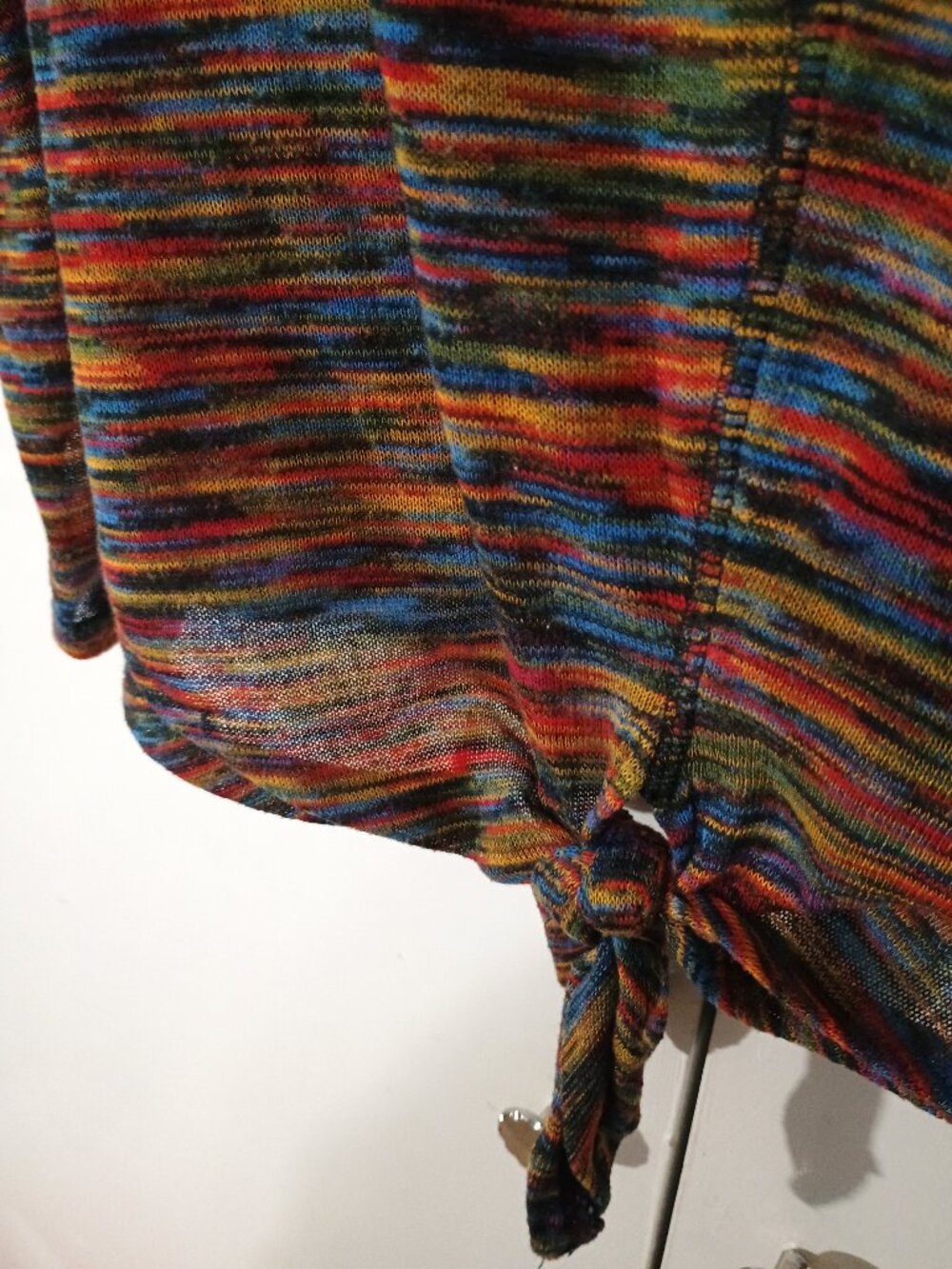 Studio JPR Multicolor Space Dye Tie Front Top Women’s XL 3/4 Sleeve Lightweight - Picture 4 of 6